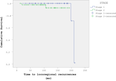 Disease-free survival analysis (Stages 1 and 2).