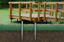 Ejemplo de fijación mediante "tornillos"  metálicos de grandes dimensiones