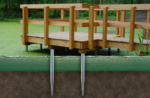 Ejemplo de fijación mediante "tornillos"  metálicos de grandes dimensiones