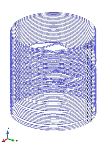 GiD model with the horizontal tendons