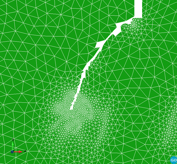 Zoom of the refined FEM mesh in Fig. 12b