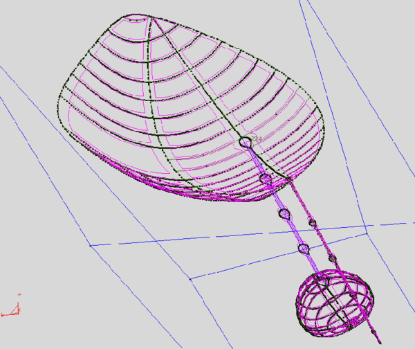 Geometría de un barco deportivo más el dominio     de análisis.