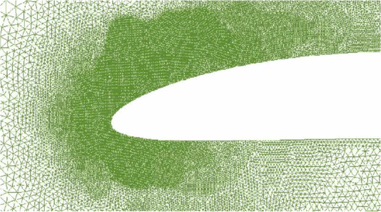 Detail of the refined mesh shown in the  previous figure