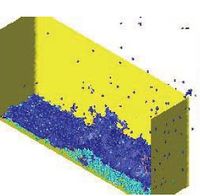 Water column collapse in a 3D domain.