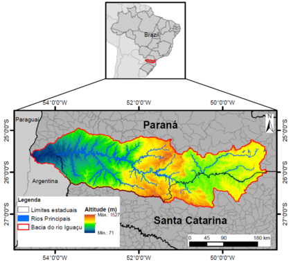Localização da bacia hidrográfica do rio Iguaçu