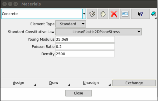 Interface menu for applying materials.