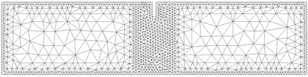 Mesh 1: 2216 3-noded elements.