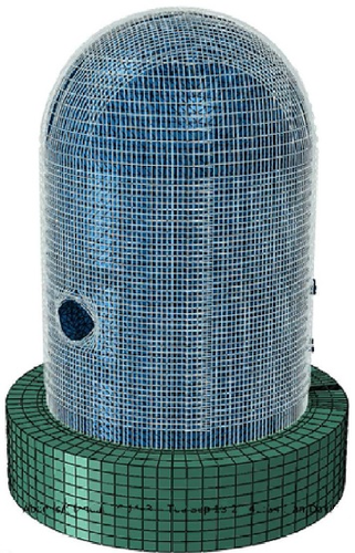 FE mesh of a containment building analysed using Abaqus [23