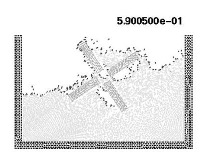 Fixed ship hit by incoming wave