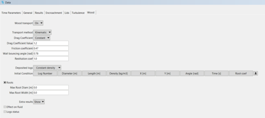 'Figure 3: Wood data window with input parameters and initial conditions'