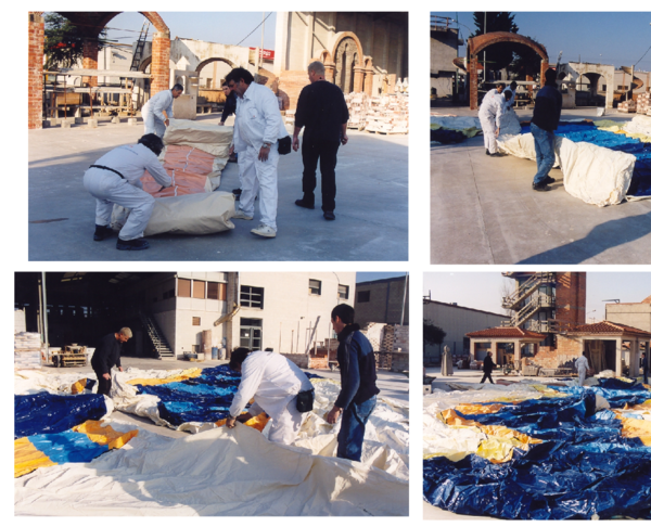 Pavilion for an itinerant Gaudi Exhibition in Spain. Geometry and lay-out of the inflation process