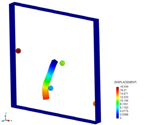 Displacement at time $t=23.4s$. 3D view
