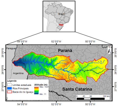 Localização da bacia hidrográfica do rio Iguaçu