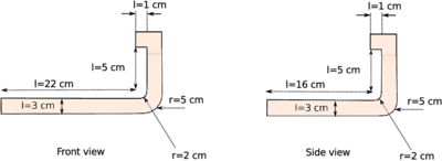 Dimensions of the mould and the plunger.