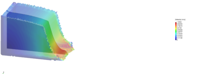 Velocity and pressure fields at t = 0.05 s
