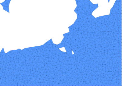 Example of variation of volume induced by the remeshing.