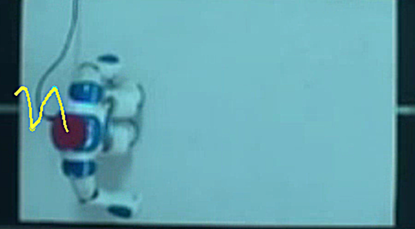 Seguimiento de la trayectoria poco tiempo después de haber iniciado el desplazamiento