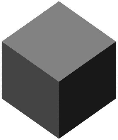 Result of the distance function applied to a cube - For the representation six refinement steps were applied (right) and compared to the case without refinement steps (left).
