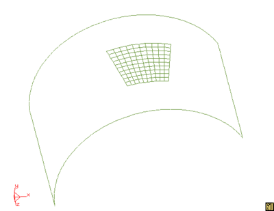 Generación de malla estructurada en una superficie trimada.