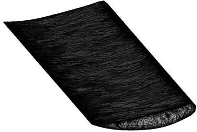 Wing model tested with different refinement levels - Before computing the distance values, all elements which can not properly approximate the structure are refined in several steps.