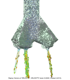 Rough contact (μp,w = 6x10⁻¹); 1.0229x104 spheres in the domain at t = 2x10⁻¹ s
