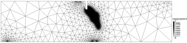 Mesh 4: 2542 3-noded elements. ξg=0.94