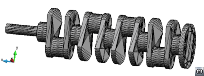 Model used in the validation example VE-F2. View of the triangle mesh used as the input boundaries of the volume.