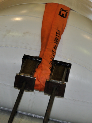 Pieza de acero para la unión entre la eslinga y los extremos de viga