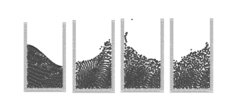 PFEM results for a large amplitude sloshing problems.