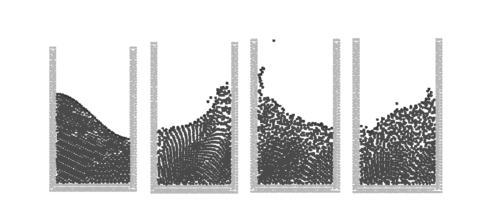 PFEM results for a large amplitude sloshing problems.