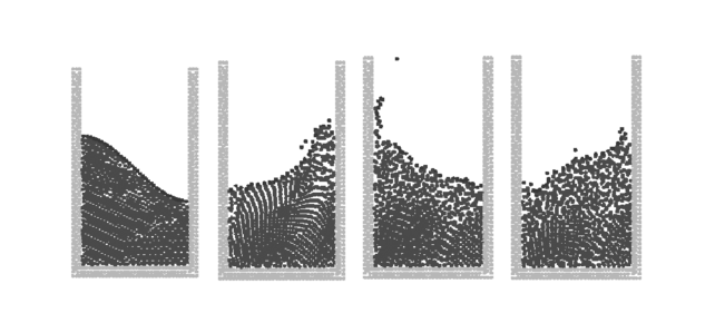 PFEM results for a large amplitude sloshing problems.