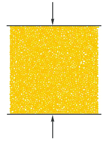 Set-up  of the numerical model of uncofined compression test