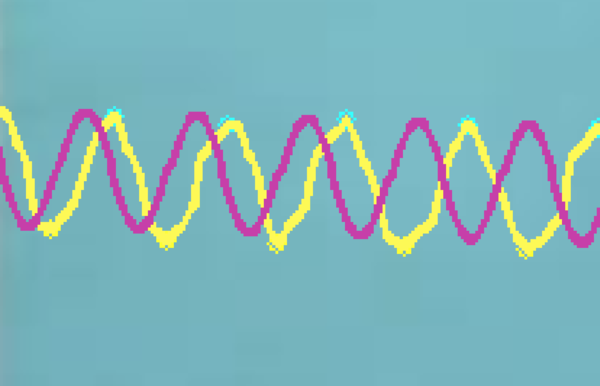 Inicio en x[5]; tamaño de la muestra, 30 pixeles. Parámetros obtenidos A=19.98,  ω=0.160