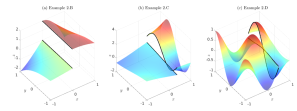 Numerical solution of 2D Poisson equation with a straight interface corresponding to Examples 2.B, 2.C, and 2.D using N=80.