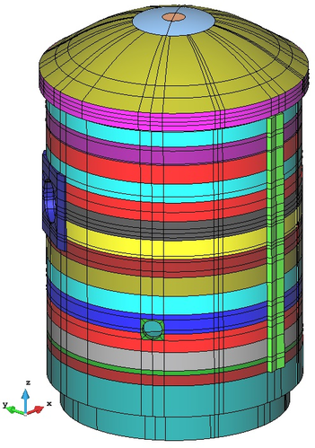 Containment view with flat render from GiD