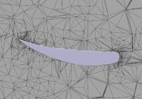 Fluid mesh with and without local refinement - A cut through the fluid mesh is illustrated in which the influence of the local refinement (right) to the fluid compared to using no refinement (left) can be observed.