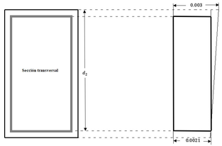 Diagrama de configuraciones geométricas de deformaciones a compresión pura (el eje neutro esta localizado justo en el límite inferior de su rango permitido)). Caso 6. (Dibujo propio.) Ver demostración 6.1 en Anexo 1.  actual