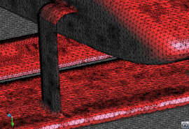 Different views of the skin mesh of the tetrahedra generated for the racing car model.