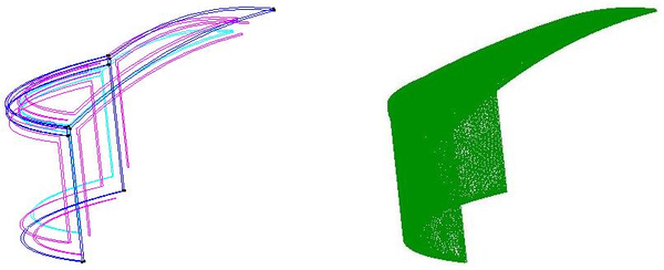 Geometría y mallado del sistema estructural.