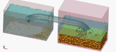 3D PFEM simulation of the detachment, suction and transport of submerged cohesive material from one recipient to another
