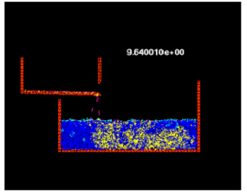 Analysis of the mixing of two fluids of different density with the PFEM