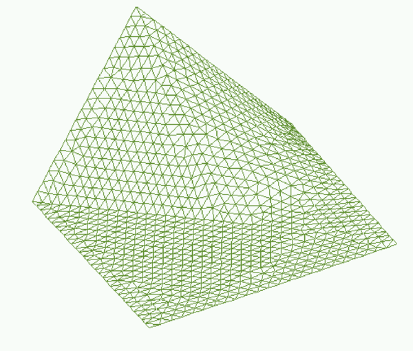 La malla de esta figura es el producto de la generación     sobre las entidades descritas en la     Figura 24. Puede apreciarse que el tamaño de     elementos es distinto en ambas.