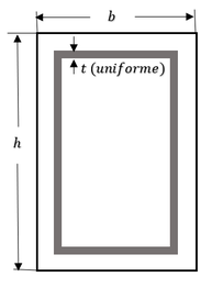 Sección rectangular idealizada de concreto reforzado. Dibujo propio