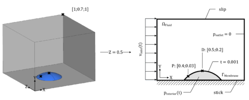 Setup of an inflatable membrane in a CFD context