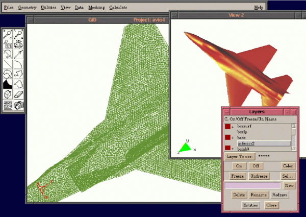 Interfaz de usuario con ventanas múltiples.