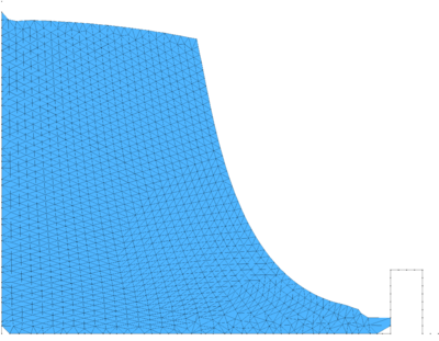 Example of detection of contact through the remeshing.