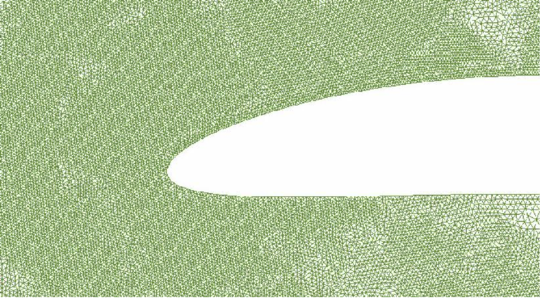 Detail of the refined mesh of Figure 9.