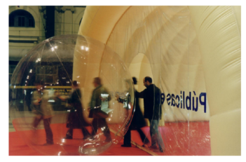 Door detail, formed by an inflatable ball