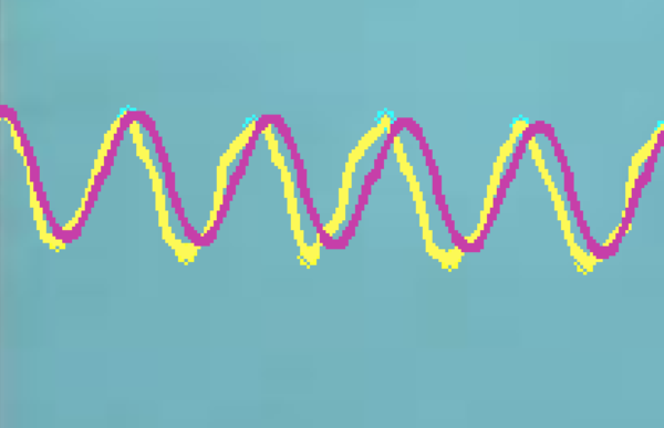Inicio en x[5]; tamaño de la muestra, 50 pixeles. Parámetros obtenidos A=19.35,  ω=0.150