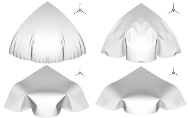 Inflation and deflation of a circular air-bag.